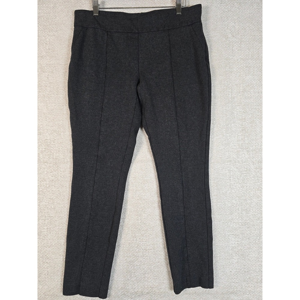 Hilary Radley Womens Charcoal Gray Pintuck Seam Pull On Ponte Pants D3455-K838 L